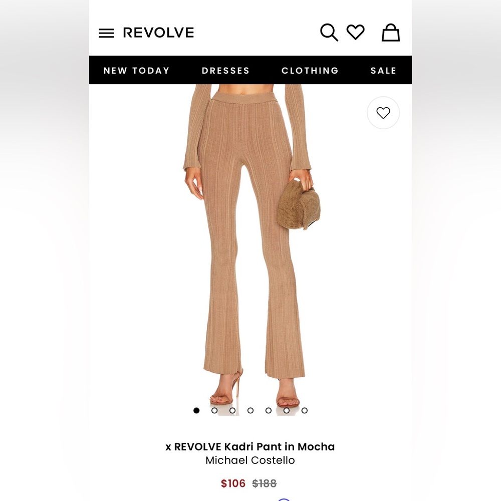 X Revolve Michael Costello Flare Pants in mocha - size S